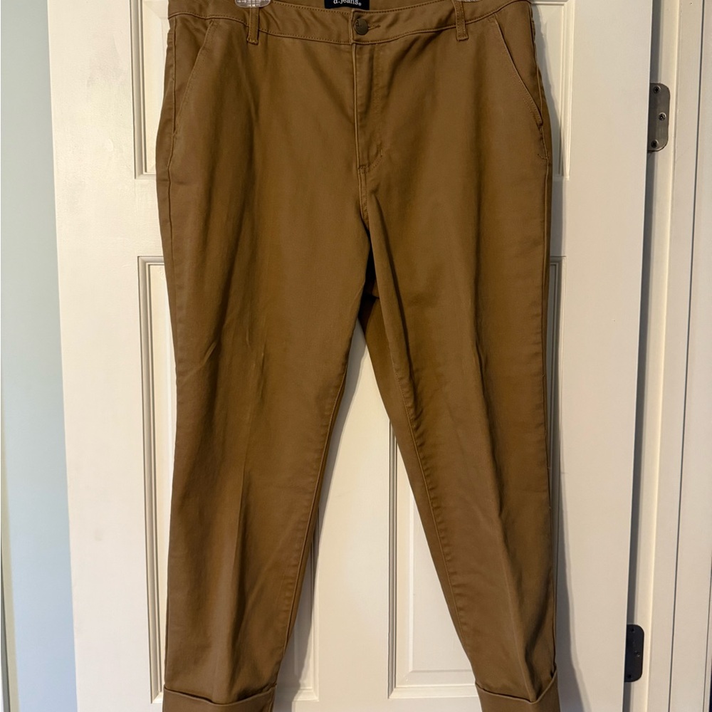 d. jeans Womens Brown Chino Pants